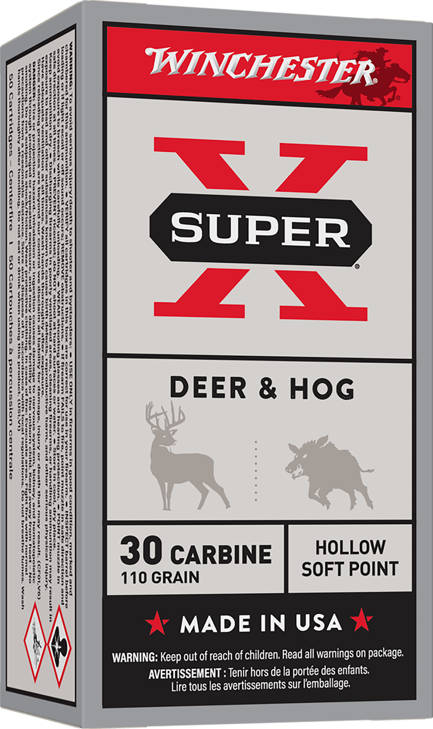 Winchester Ammo X30M1 Super X  30Carbine 110gr Hollow Soft Point 50 Per Box/10 Case