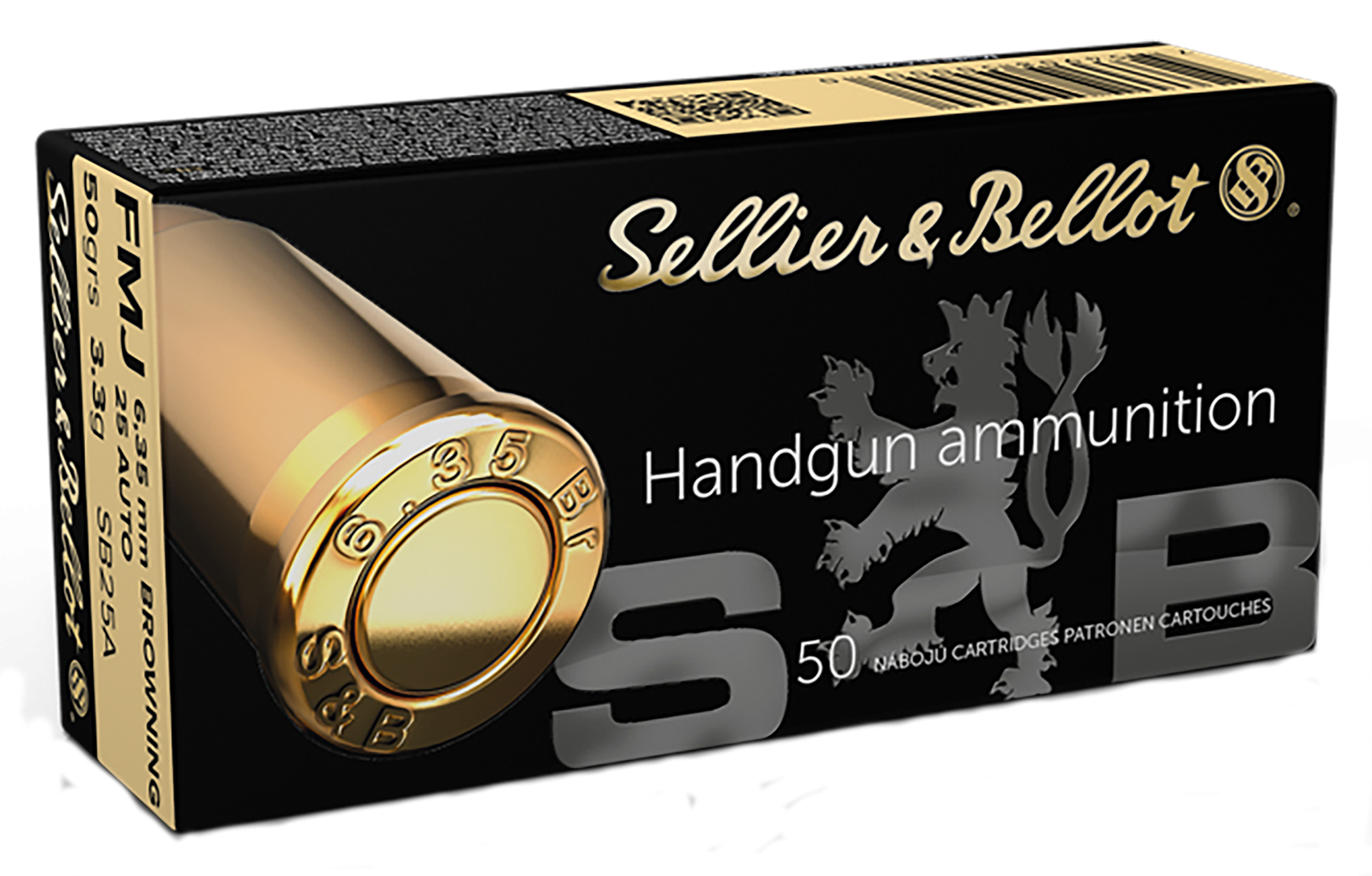 Sellier & Bellot SB25A Handgun 25ACP 50gr Full Metal Jacket 50 Per Box/40 Case