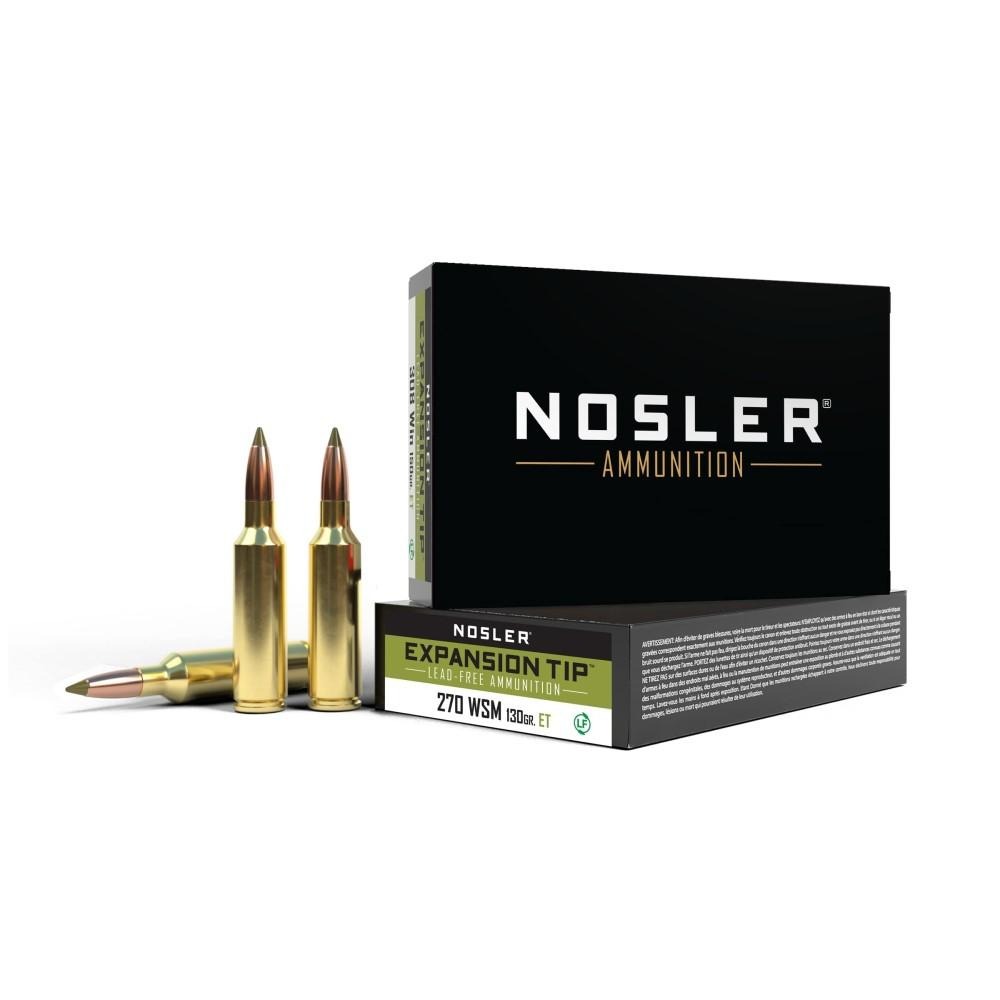 Nosler E-Tip Rifle Ammunition 270 WSM 130 gr ETIP 3200 fps 20/ct