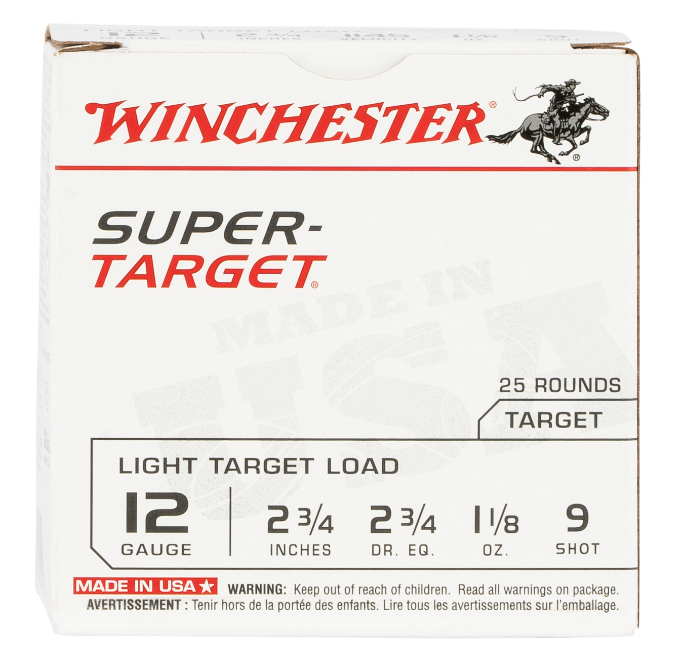 Winchester Ammo TRGT129 Super-Target Light Target 12Gauge 2.75" 1 1/8oz 9Shot 25 Per Box/10 Case