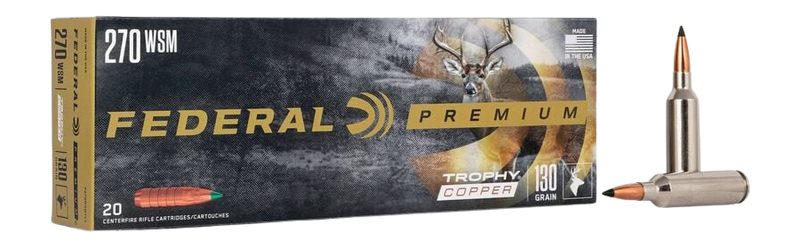 Federal P270WSMTC1 Premium  270WSM 130gr Trophy Copper 20 Per Box/10 Case