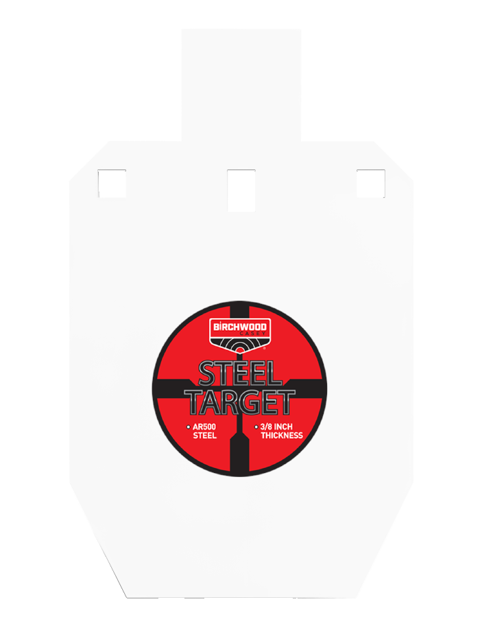 Birchwood Casey BC-47661   Pistol/Rifle Black/Red/White Steel Silhouette 0.38" Thick Hanging