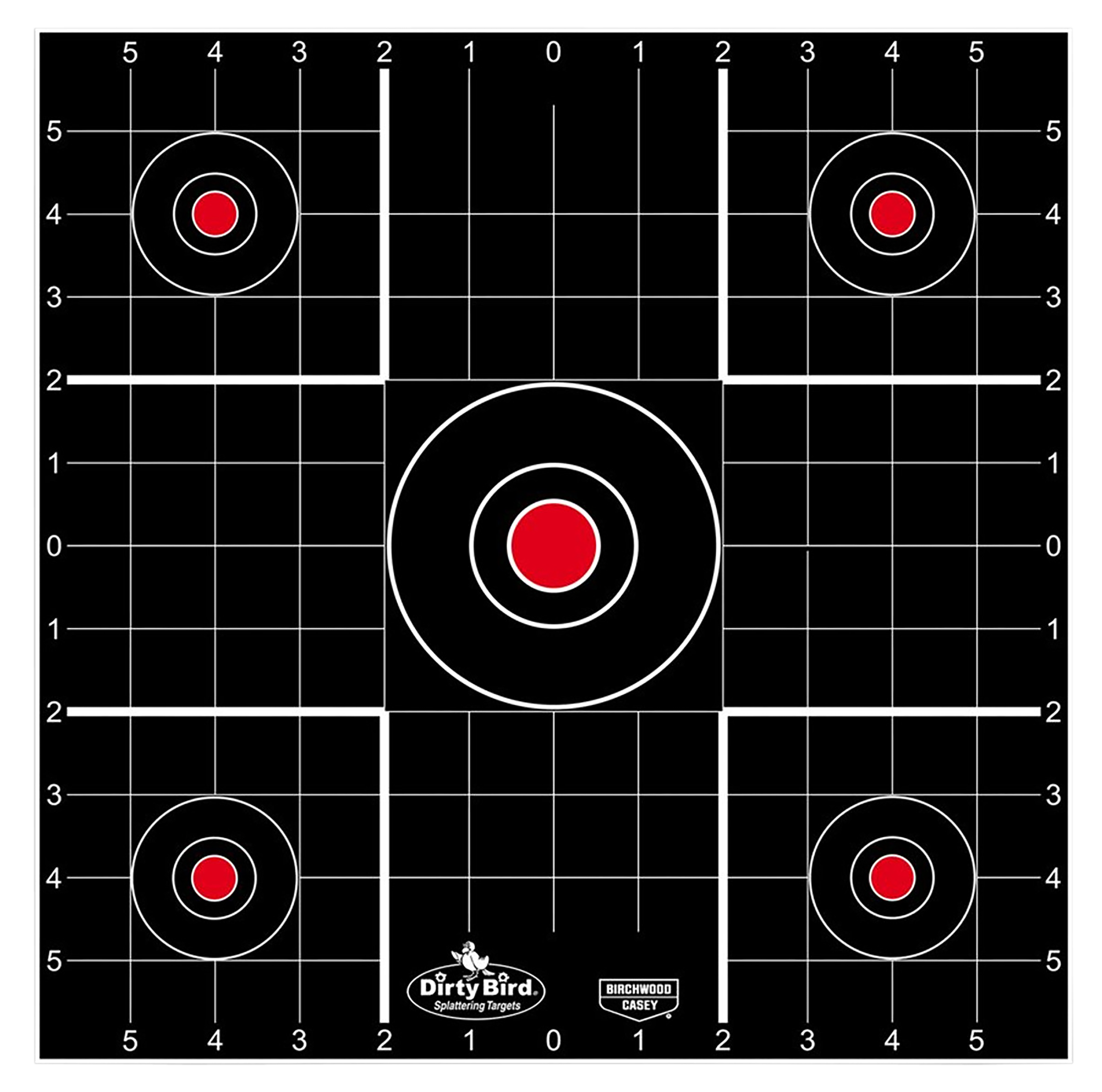 Birchwood Casey 35212 Dirty Bird  Bullseye Tagboard Hanging 12" Black/Red 12 PK