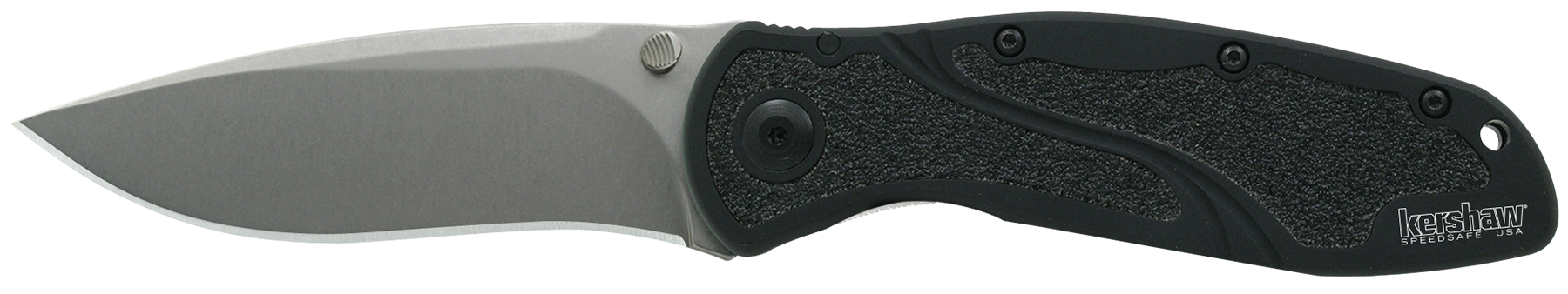 Kershaw 1670S30V Blur  3.40" Folding Drop Point w/Recurve Plain Stonewashed Powder Coated CPM S30V SS Blade Black Anodized Aluminum Handle Includes Pocket Clip