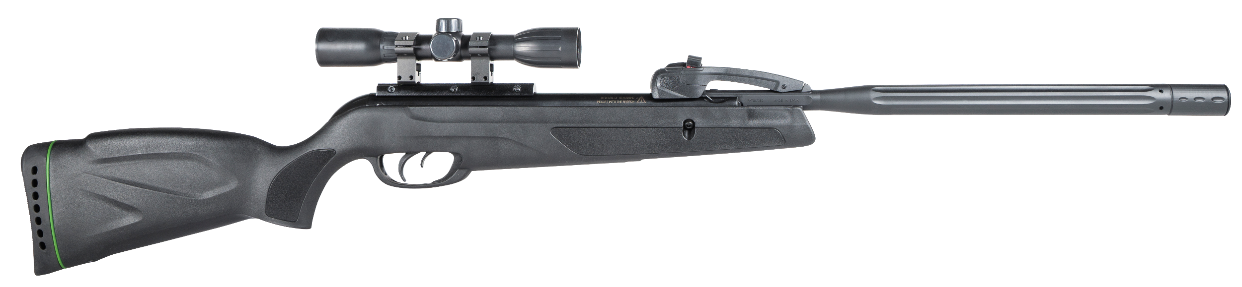 Gamo 611006875554 Swarm Whisper Gas Piston 22 Pellet 10rd Black Fluted/Rifled Barrel, Black Receiver Fixed All Weather Stock Scope 4x32mm