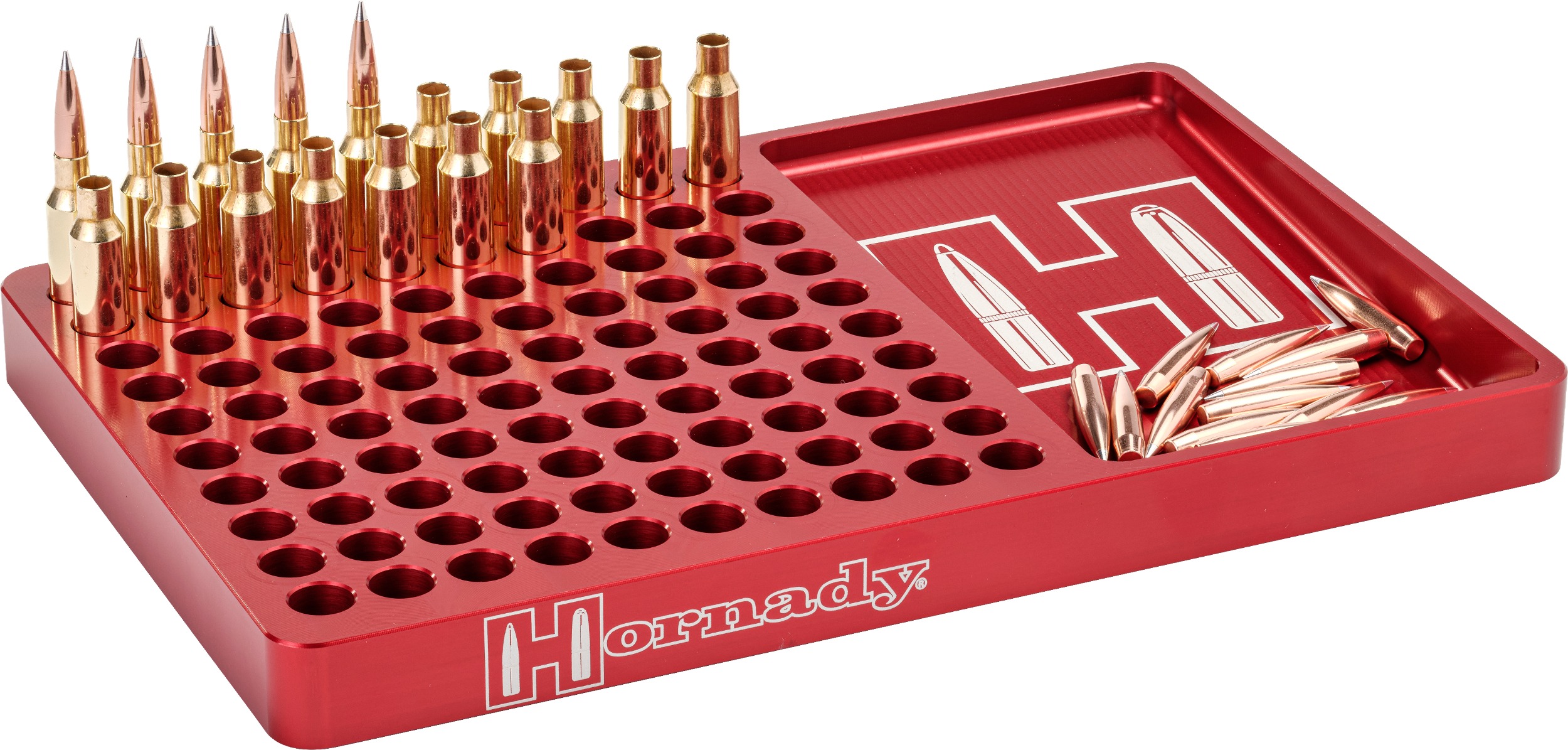 Hornady 480043 Reloading Block  Red 308 Win/6.5 Creedmoor Aluminum Capacity 100rd