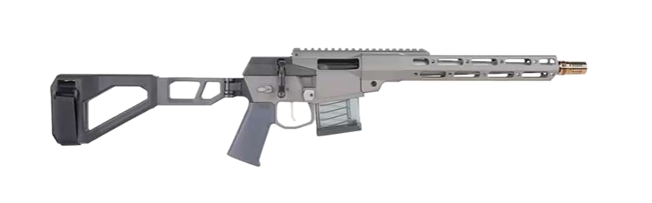 Q LLC MINIFIX55612INPISTOL Mini Fix 5.56 NATO 12" Gray Tapered Threaded Barrel, M-LOK Handguard, Gray Picatinny Rail Receiver, Adj Folding Stock, Polymer Grip