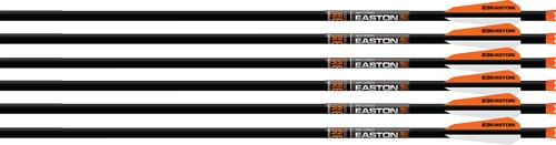 EASTON XBOW BOLT 9MM CARBON 20" W/3" VANES HALF MOON 6-PK