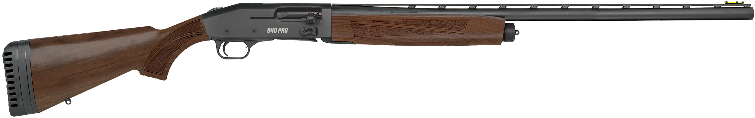 Mossberg 85154 940 Pro Full Size 12 Gauge Semi-Auto 3" 4+1 28" Matte Blued Vent Rib Barrel, Black Anodized Drilled & Tapped Stainless Steel Receiver, Adjustable Walnut Synthetic Stock, Right Hand