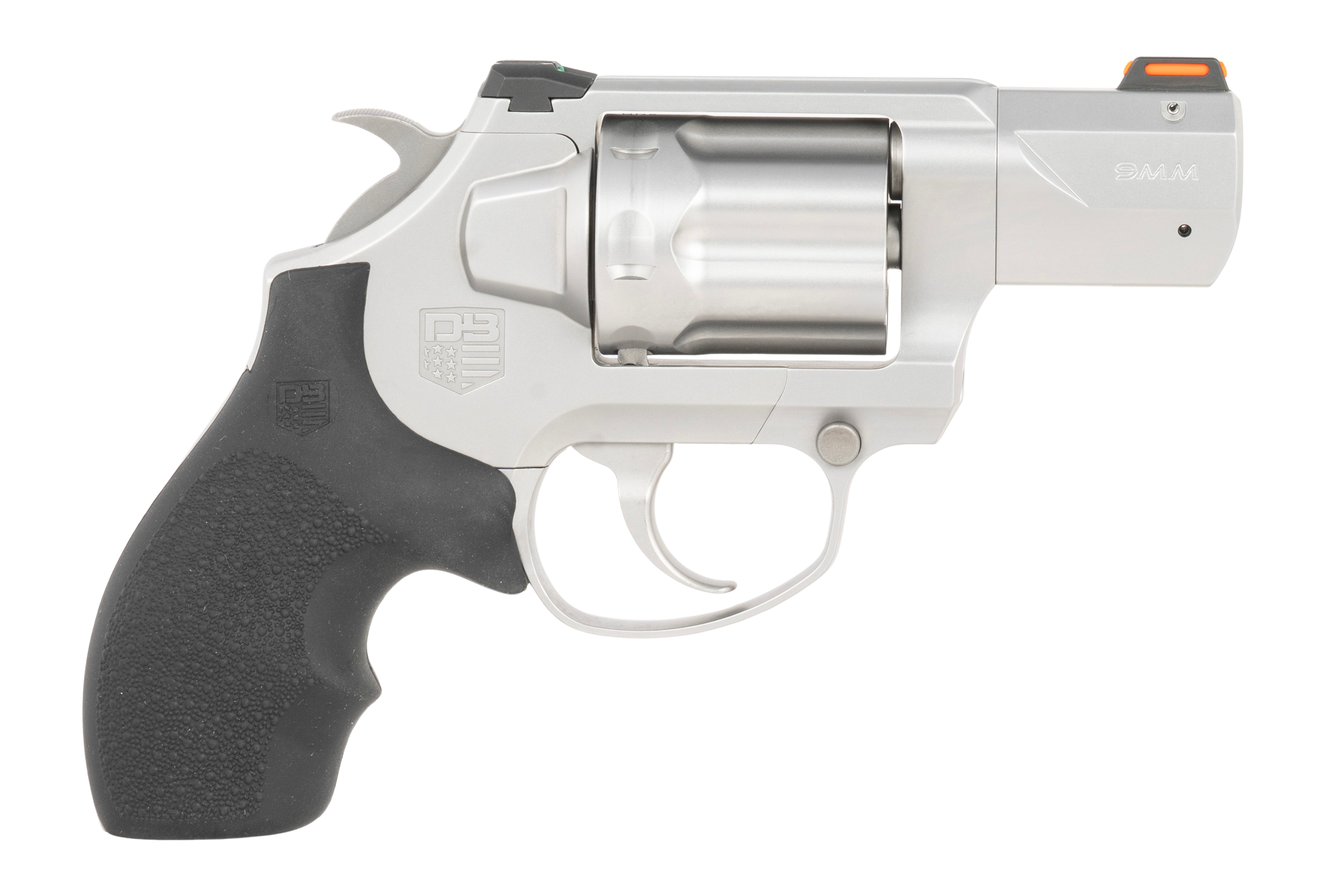 Diamondback DB0700P711 SDR  Small 9mm Luger 6 Shot 2" Glass Bead Stainless Steel Barrel, Cylinder & Frame, Black Hogue Rubber Grip, Exposed Hammer
