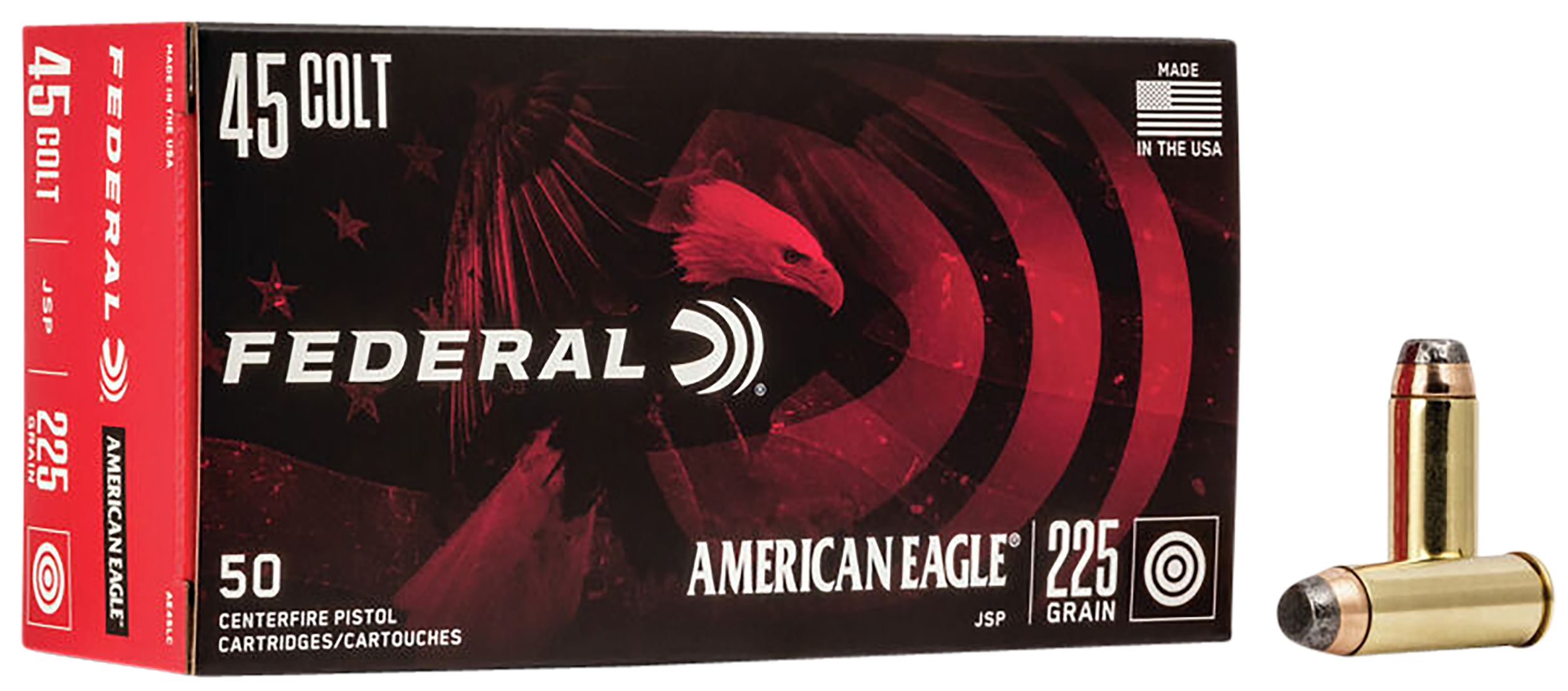 Federal AE45LC American Eagle Handgun 45Colt 225gr Jacketed Soft Point 50 Per Box/20 Case