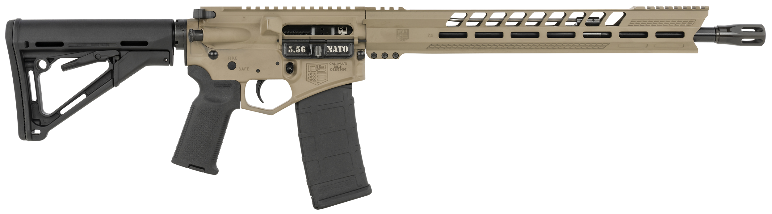 Diamondback DB1731K061 DB15  5.56x45mm NATO 16" 30+1 Flat Dark Earth Adjustable Magpul CTR Stock Black Magpul MOE K2 Grip with Black Gold Lower