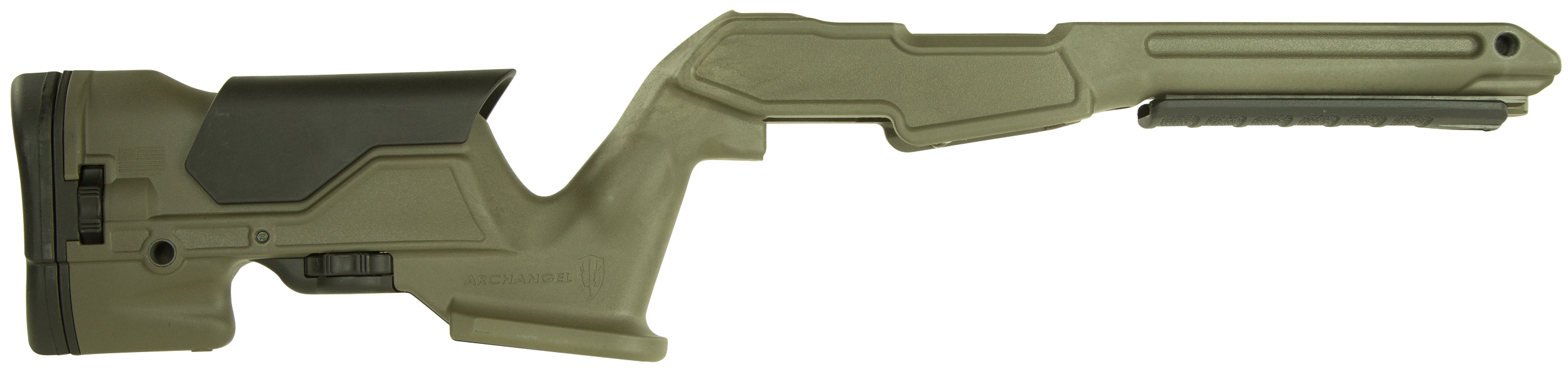 Archangel AAP1022OD Precision Stock  OD Green Synthetic Fixed with Adjustable Cheek Riser for Ruger 10/22