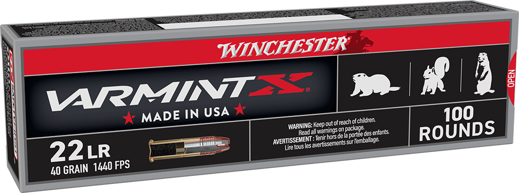 Winchester Ammo XHV22LR Super X  22LR 40gr Hyper Velocity Hollow Point Copper Plated 100 Per Box/20 Case