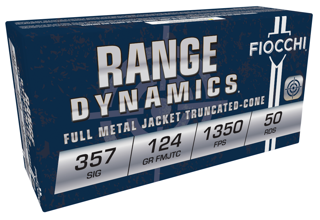 Fiocchi 357SIGAP Range Dynamics 357Sig 124gr Full Metal Jacket 50 Per Box/20 Case