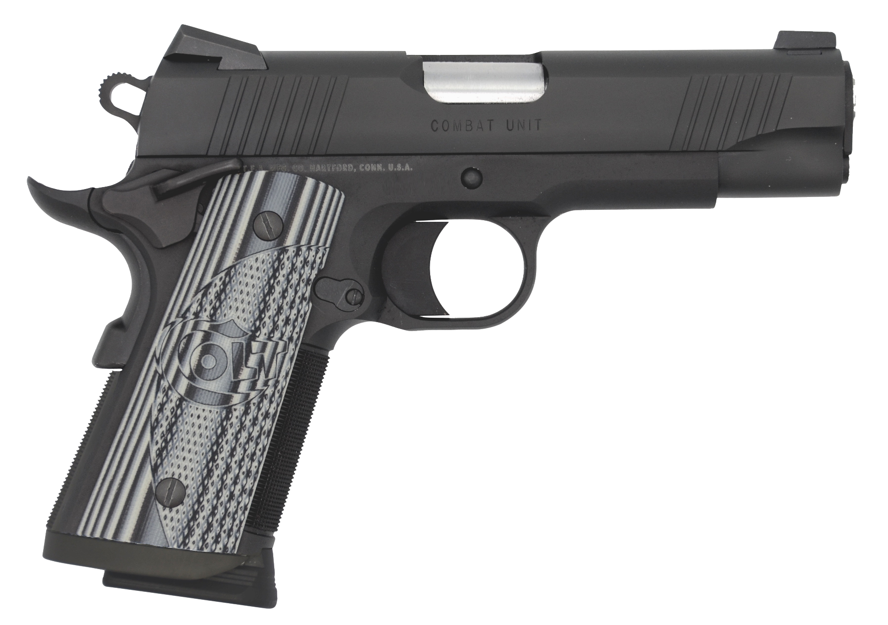 Colt Mfg O9840CCU 1911 Commander Combat Unit 45 ACP 4.25" 7+1 Black PVD Black PVD Stainless Steel Slide Checkered & Scalloped Gray G10 Grip