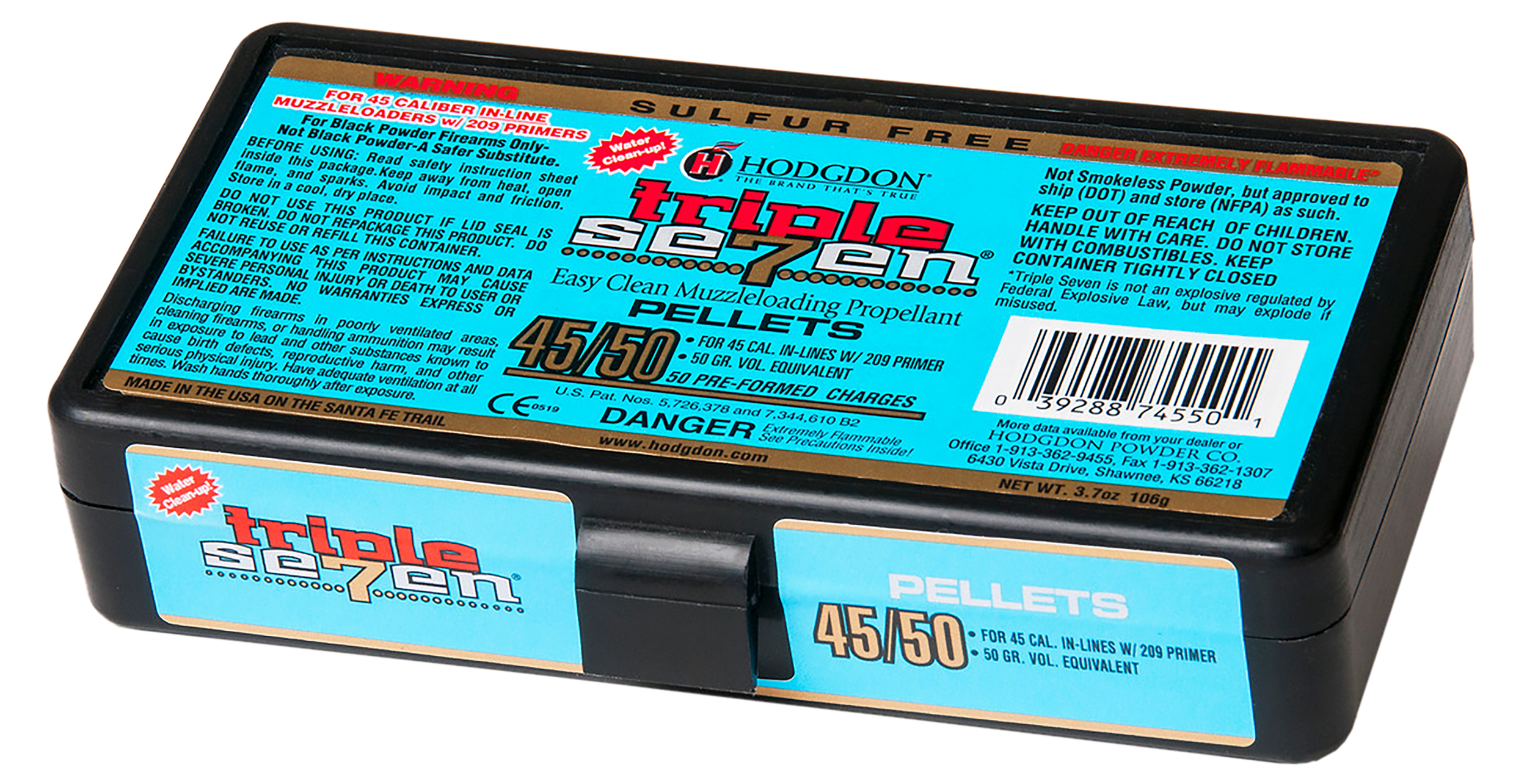 Hodgdon T74550 Triple Seven Pellets 45/50 50 gr 50 Per Box/12 Boxes Per Case