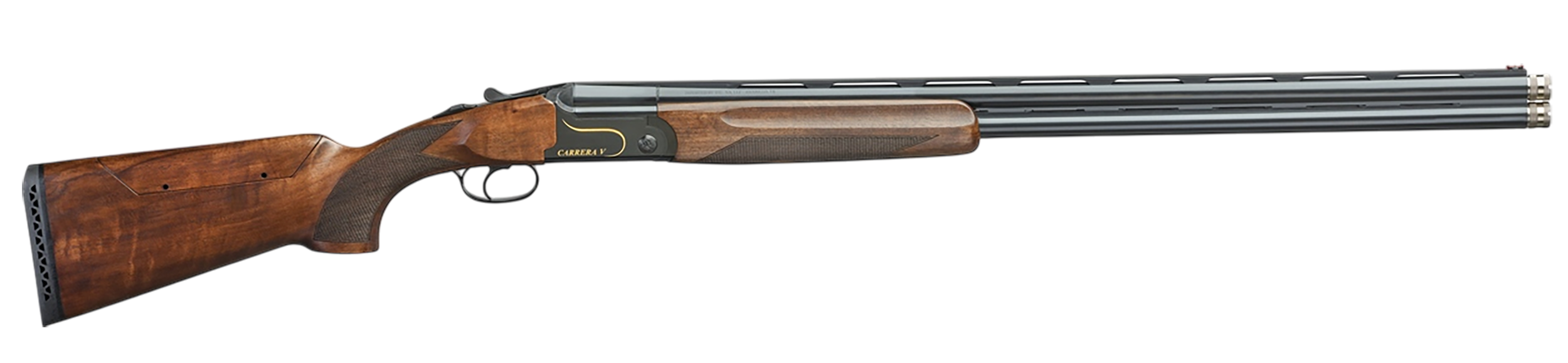 F.A.I.R. FRCRRAV1232 Carrera V 12 Gauge Break Open 3" 2rd 32" Black Over/Under Vent Rib Barrel, Black w/Gold Inlay Receiver, Walnut w/Adj Comb Stock, TechniChoke XP70 Choke System