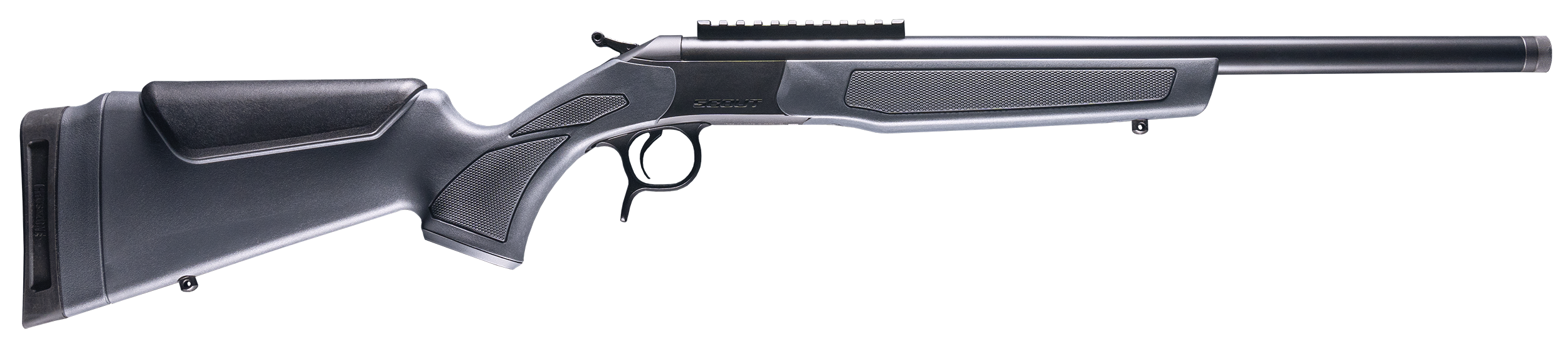 CVA CR4436 Scout 6.5 Creedmoor 1rd 20" Blued Threaded Barrel, Blued Picatinny Rail Receiver, Stealth Gray Fixed Synthetic Stock