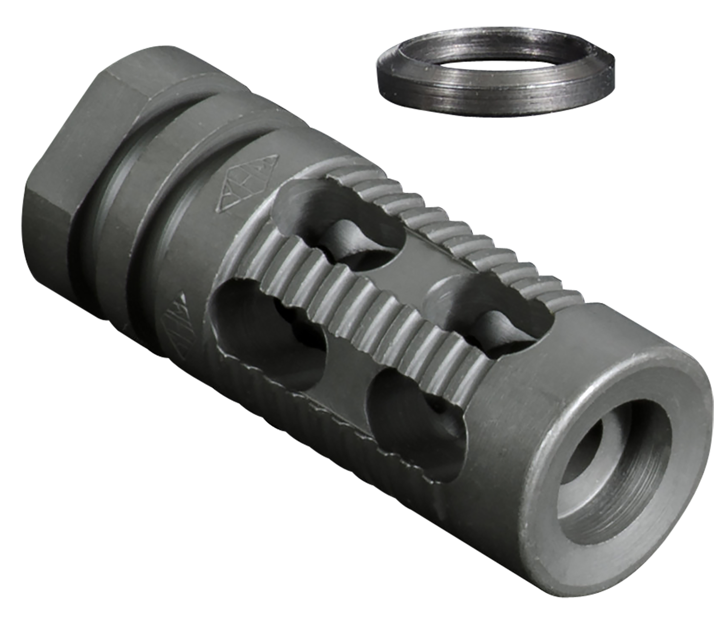 Yankee Hill 285M2 Phantom Comp/Brake with Smooth End, 1/2"-28 tpi Threads 2.25" OAL for 5.56mm