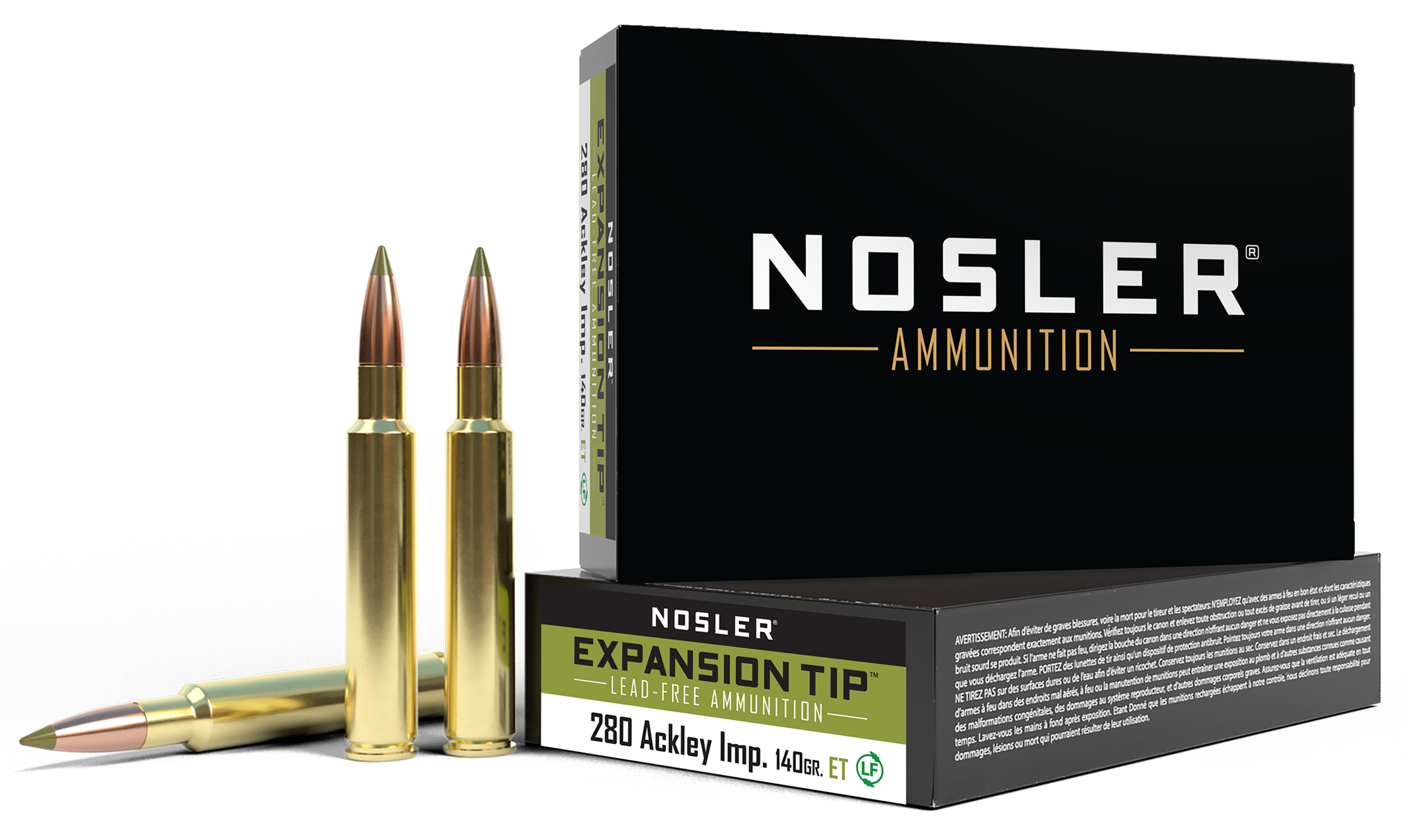 Nosler 40067 E-Tip  280Ackley Improved 140gr E Tip Lead Free 20 Per Box/10 Case