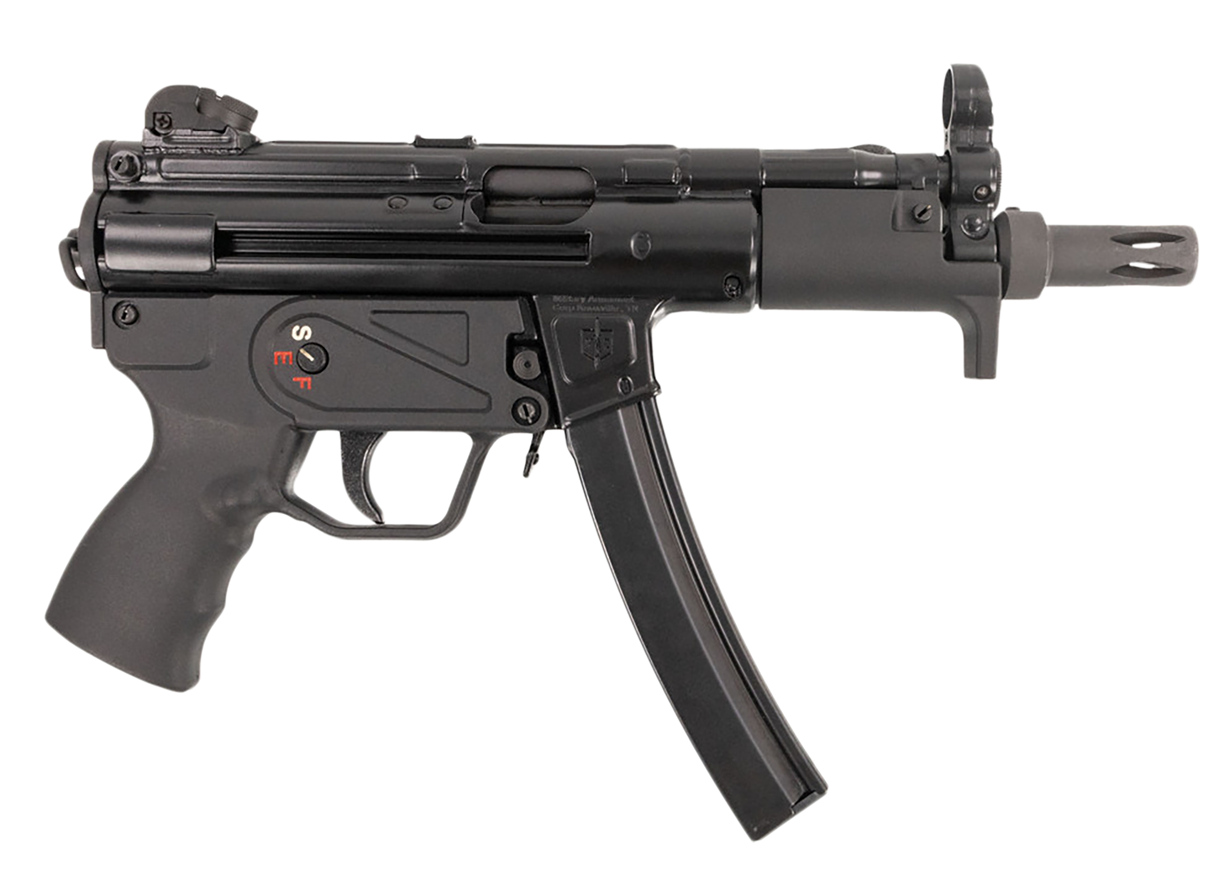 MAC 12750005 5K  9mm Luger 30+1 5.80" Black Phosphate Steel Threaded Barrel, Black Phosphate Optics Ready Receiver/Frame, Black Grip, Ambidextrous