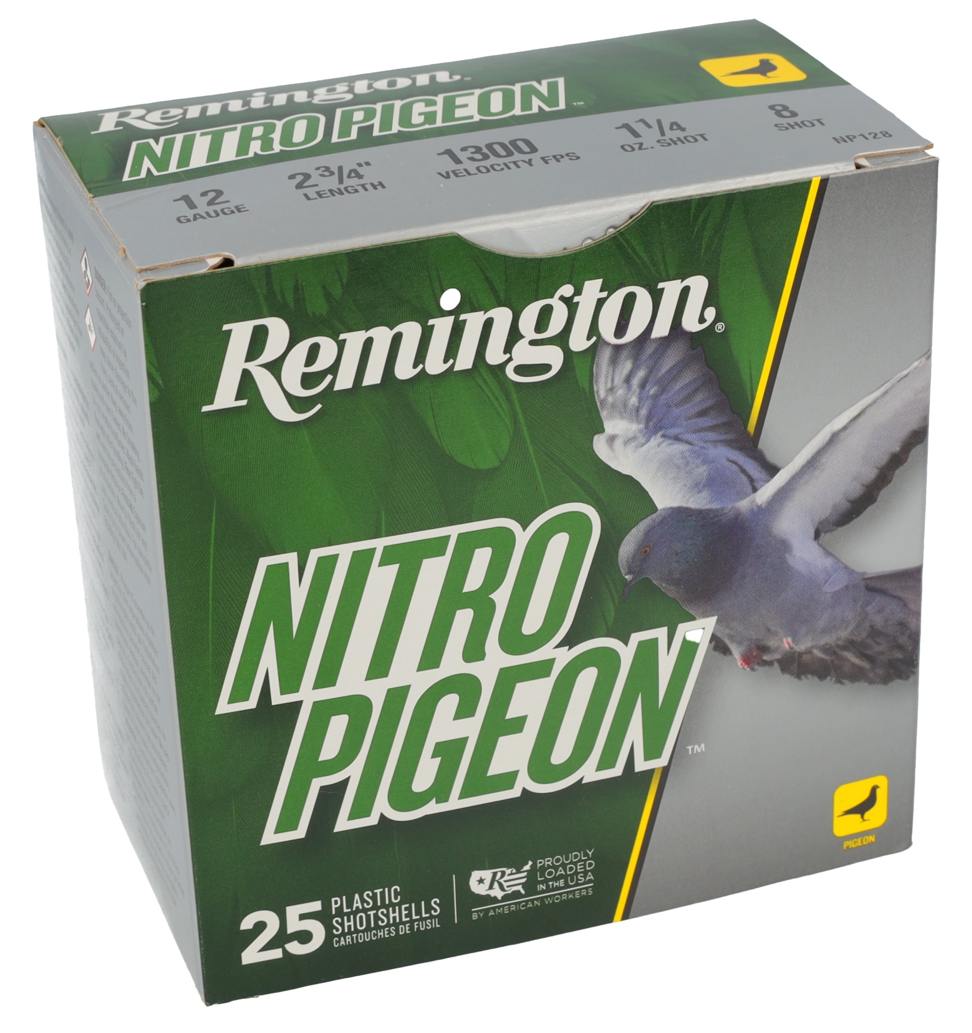 Remington Ammunition R28682 Nitro Pigeon 12Gauge 2.75" 1 1/4oz 8Shot 25 Per Box/10 Case