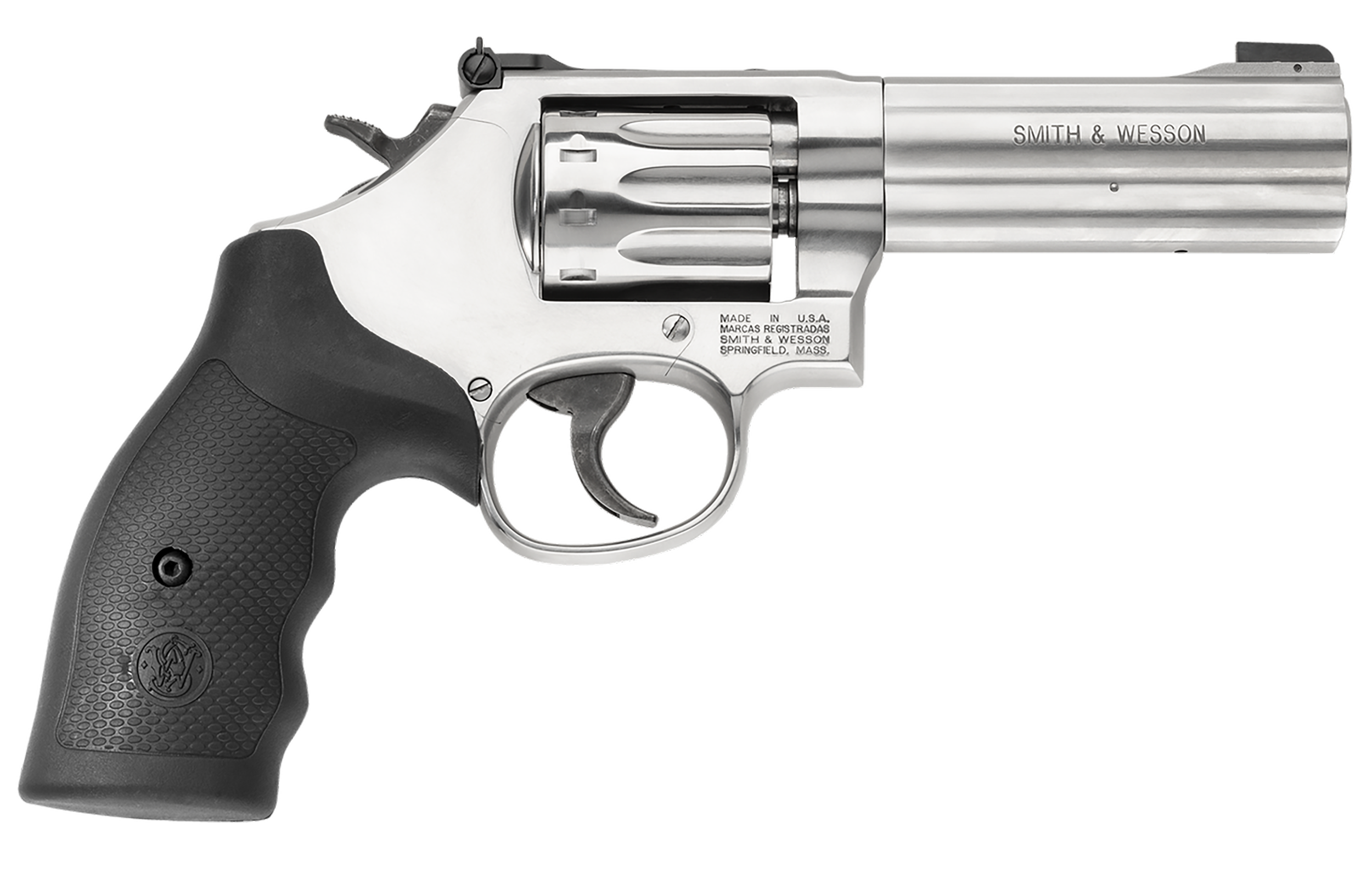 Smith & Wesson 160584 Model 617 22 LR Stainless Steel 4" Barrel & 10 Shot Cylinder, Satin Stainless Steel K-Frame, Black Polymer Grip,Internal Lock
