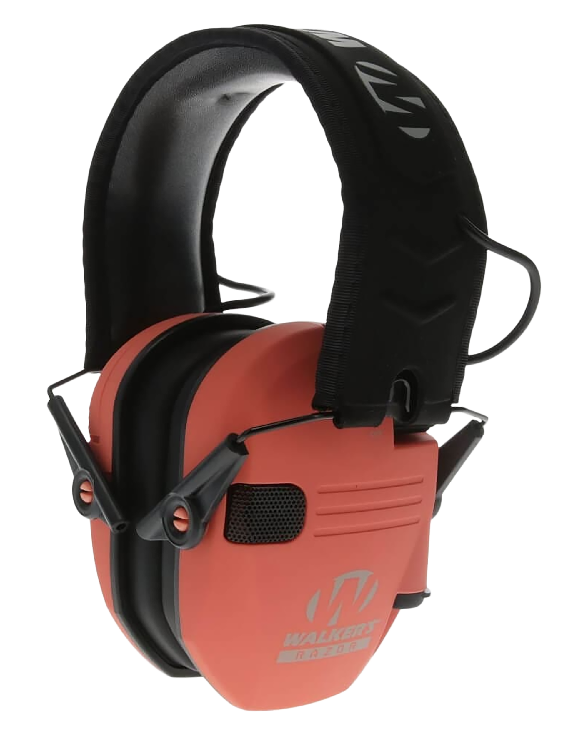 Walker's GWPRSEMCOR Razor Slim Electronic Muff 23 dB Over the Head Coral/Black Polymer