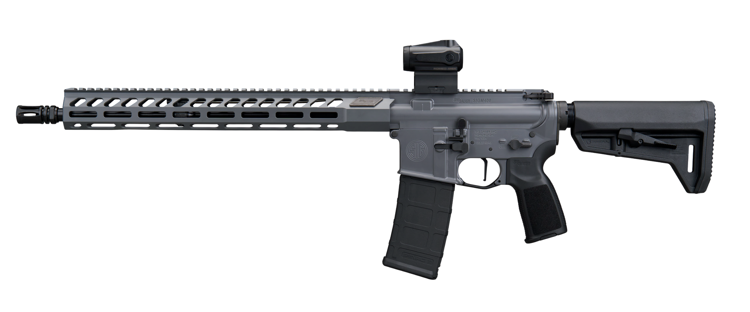 Sig Sauer RM400556N16BFORGECON M400 Forge 5.56 NATO 30+1 16" Concrete Gray Cerakote Alloy Receiver w/Picatinny Rail, M-LOK Handguard, Magpul SL-K Black Polymer Stock, Black Polymer Grip, Sig ROMEO MSR
