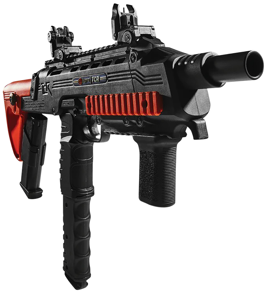 Byrna Technologies TK68401ORN TCR Basic Kit CO2 7rd/12rd, Black Rec, Orange Adjustable Stock, Flip-Up Sights