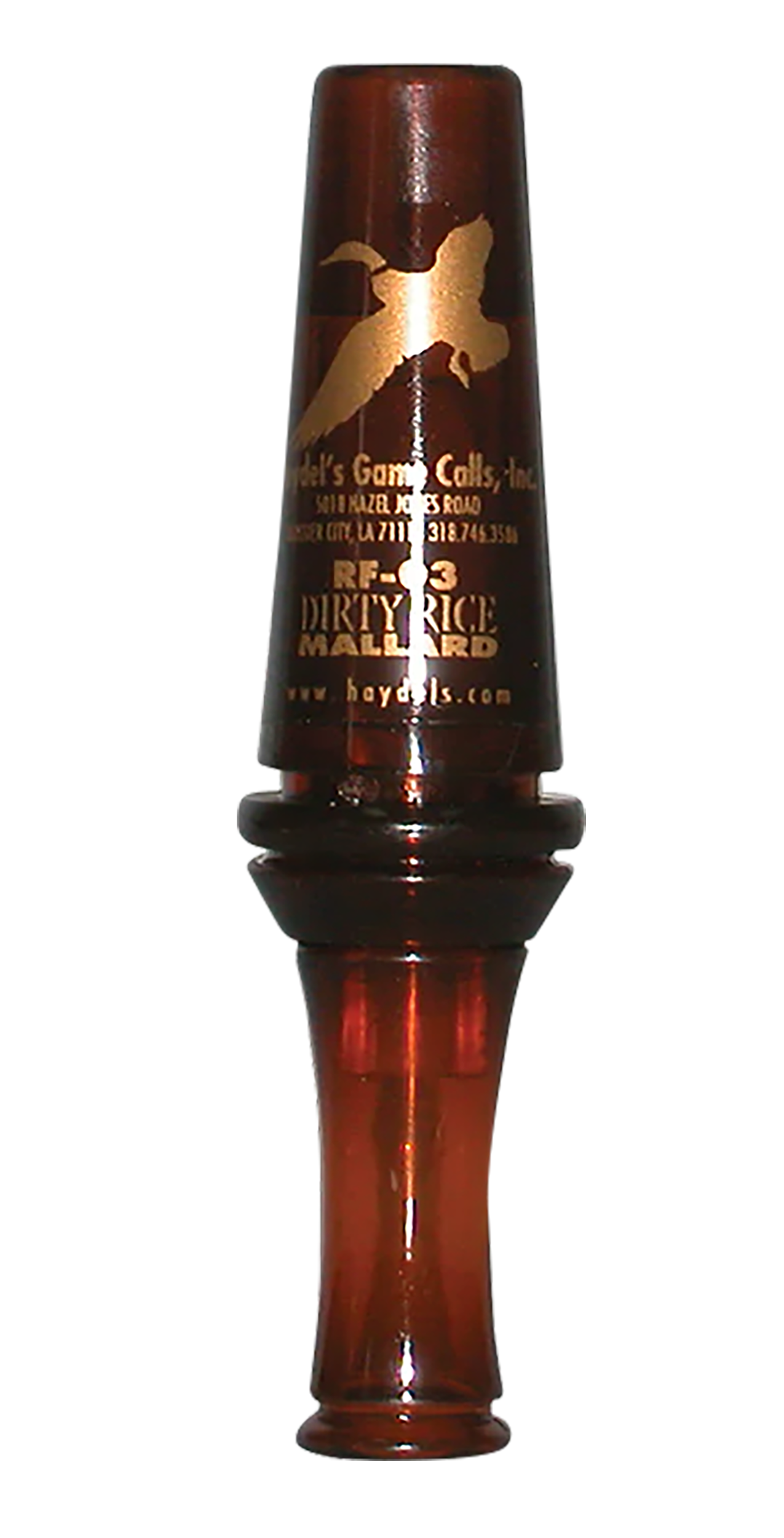 Haydel's Game Calls RF03 Dirty Rice  Open Call Double Reed Mallard Sounds Attracts Ducks Brown Plastic