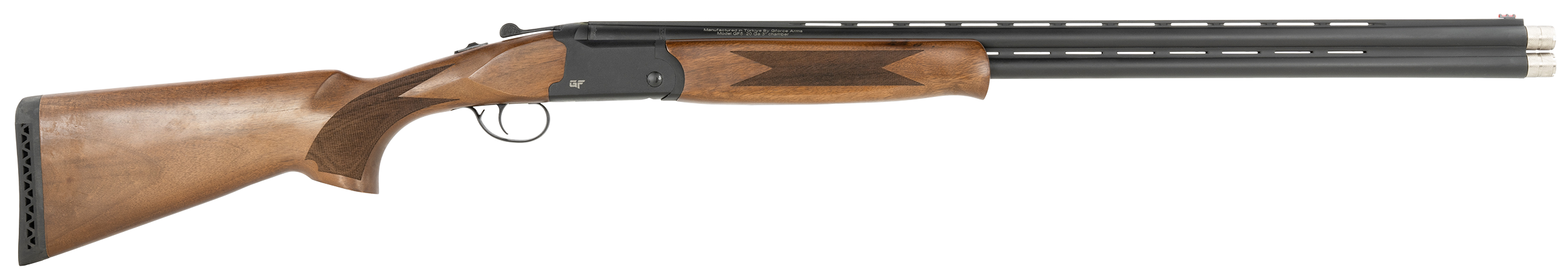 Gforce Arms GF5B1228 GF5 Filthy Pheasant Full Size 12 Gauge Break Open 3" 2rd 28" Black Over/Under Vent Rib Barrel, Black Aluminum Receiver, Fixed Turkish Walnut Stock, 5 Chokes
