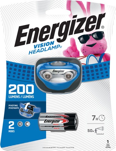 ENERGIZER VISION HEADLAMP 200 LUMENS W/AAA BATTERIES