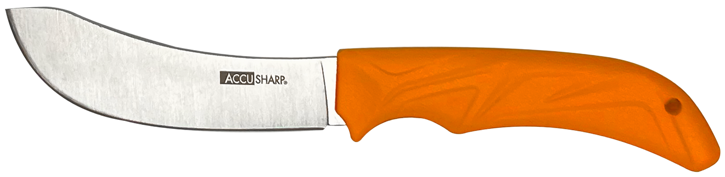 AccuSharp 732C Butcher  4" Fixed Butcher Plain Stainless Steel Blade/Blaze Orange Ergonomic Anti-Slip Rubber Handle