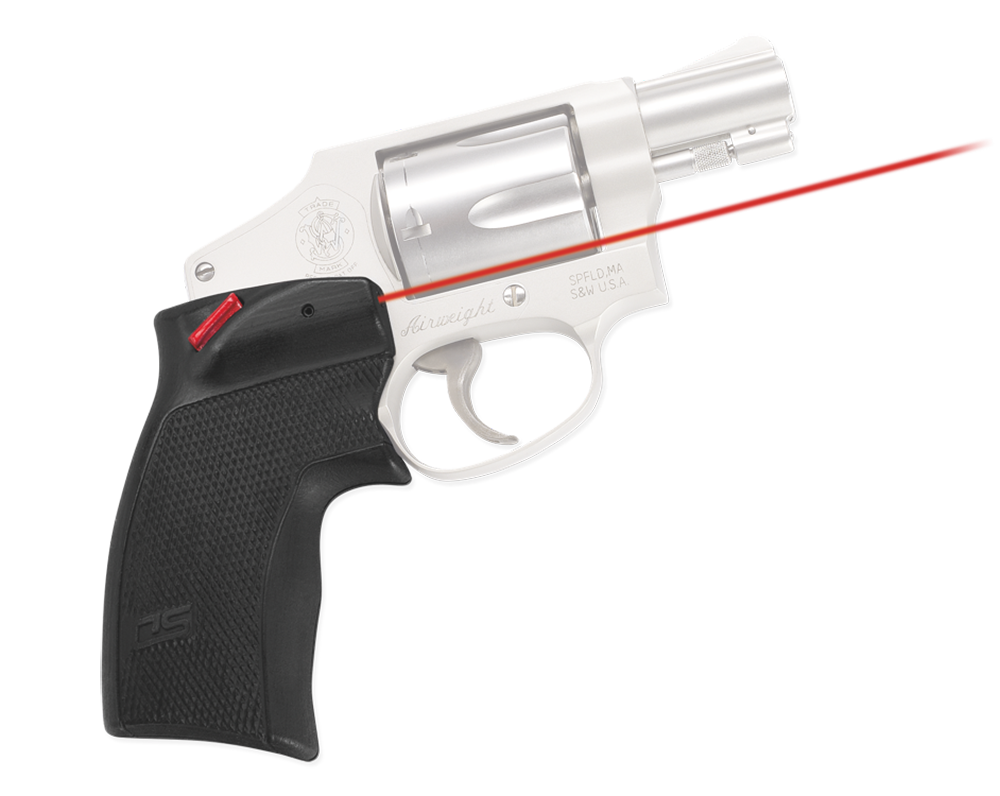 Crimson Trace 0151301 Accu-Grips Laser Sight Defender Series Black Polymer, Red Laser 5mW Output, 633nM Wavelength, Fits S&W J Frame Round Butt/Taurus Small Frame (Except 85 Models) Revolver