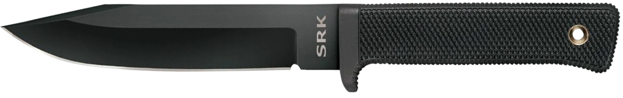 Cold Steel CS49LCK SRK  6" Fixed Clip Point Plain Black Tuff-Ex Finish SK-5 Steel Blade, 4.75" Black Kray-Ex Handle, Includes Sheath