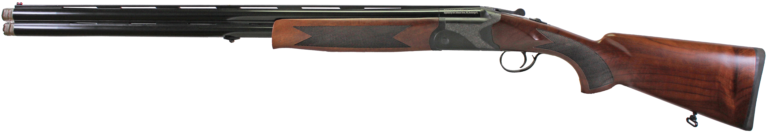 Iver Johnson Arms IJ60012 IJ600  12 Gauge Break Open 3" 2rd 28" Over/Under Vent Rib Barrel, Matte Black Chromed w/Engraving Steel Receiver, Fixed Walnut Checkered Wood Stock & Forend