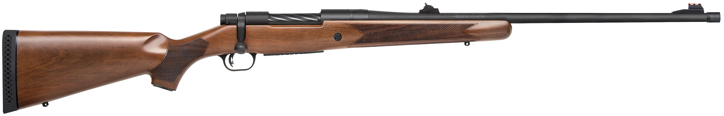 Mossberg 28121 Patriot  Full Size 300 Win Mag 3+1 24" Matte Blued Fluted Threaded Barrel, Drilled & Tapped Matte Blued Stainless Steel Receiver, Walnut Fixed Stock, Right Hand