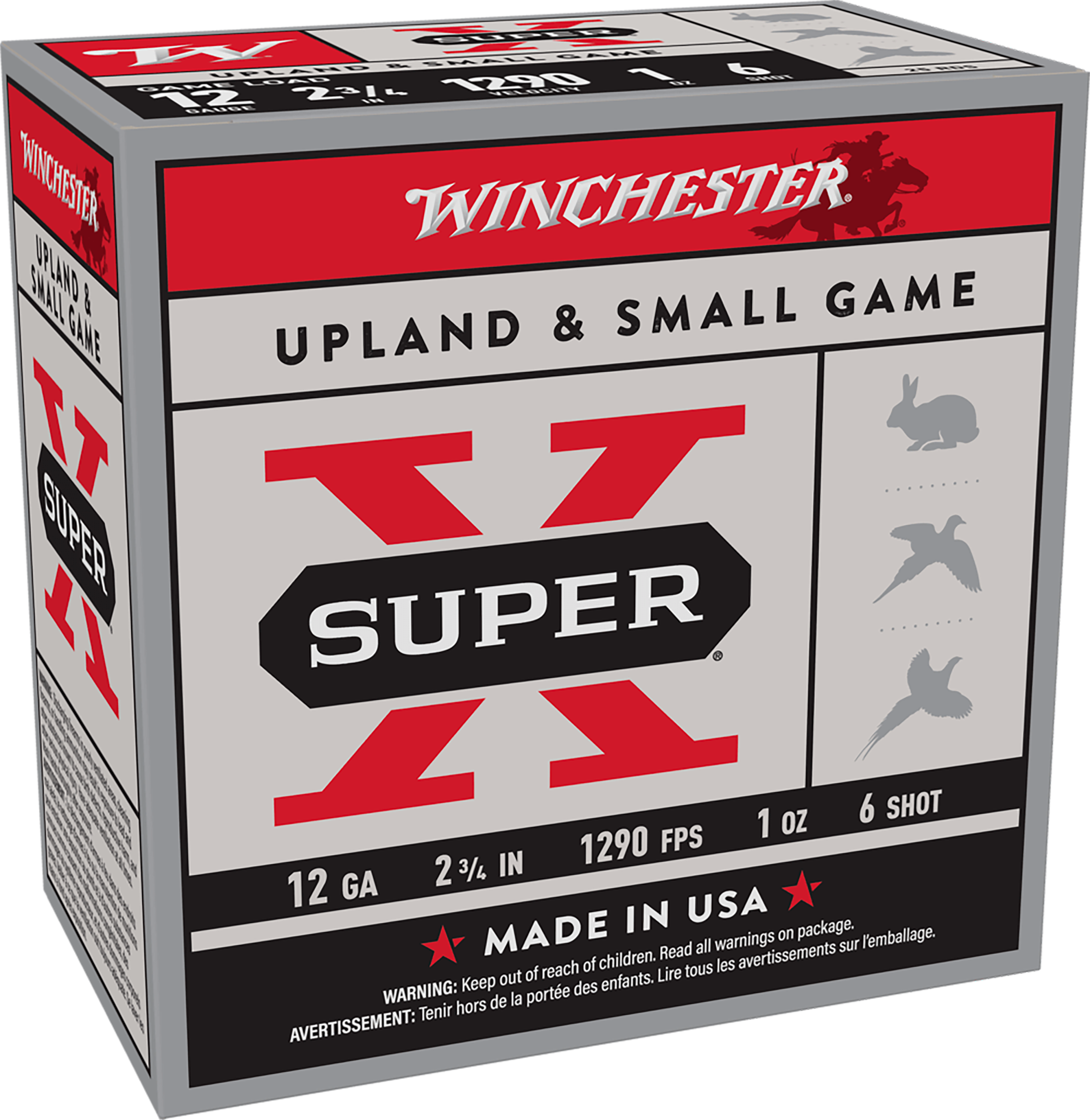 Winchester Ammo XU126 Super X Game Load 12Gauge 2.75" 1oz 6Shot 25 Per Box/10 Case
