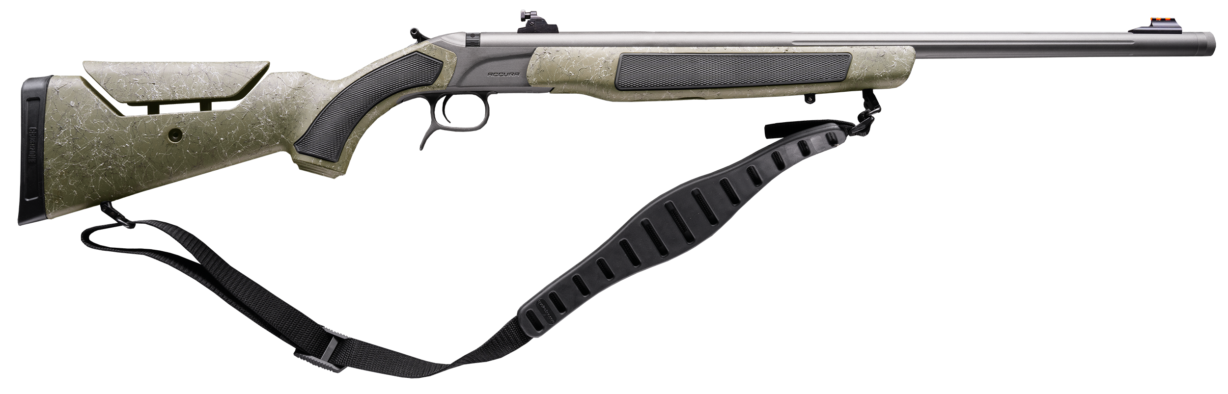 CVA PR3233NW Accura Northwest MR-X 50 Cal VariFlame 26" Tungsten Cerakote Fluted Threaded Barrel, Drilled & Tapped Receiver, Adjustable Black/Gray Webbing Synthetic Stock