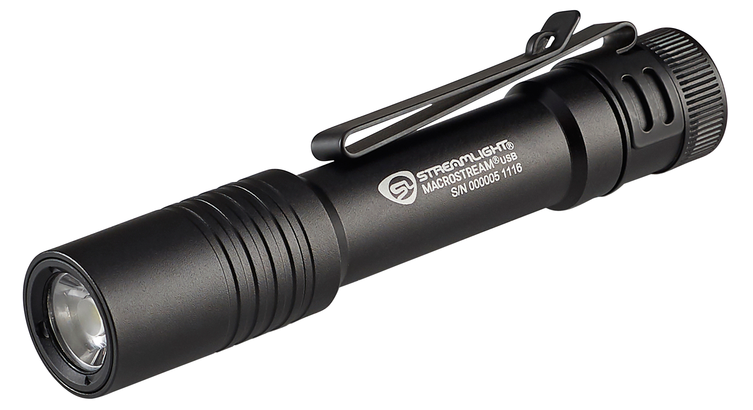 Streamlight 66320 Macrostream USB Everyday Carry Flashlight Black Anodized 50/500 Lumens White LED