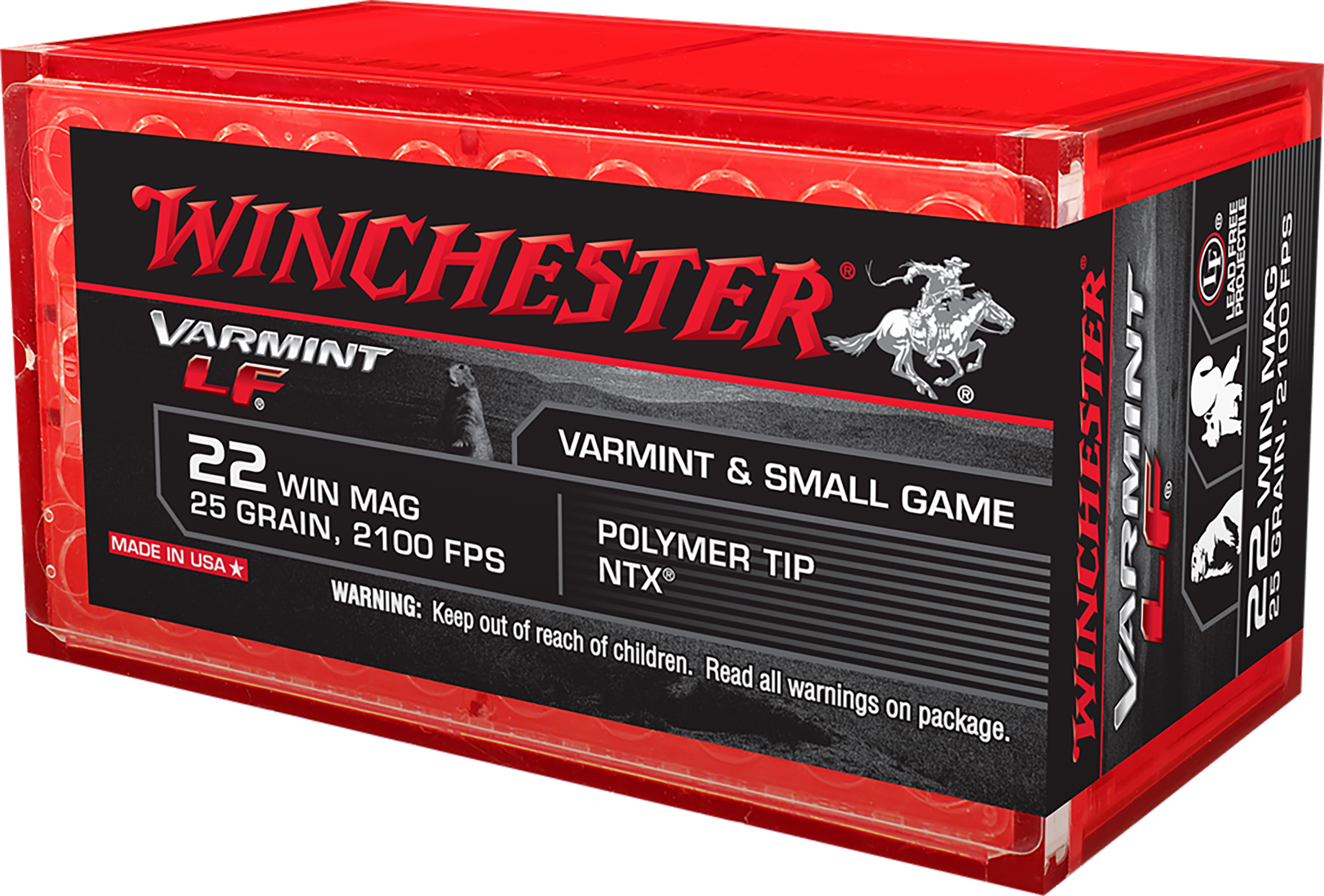 Winchester Ammo X22MHLF Varmint LF  22WMR 25gr Polymer Tip NTX 50 Per Box/40 Case