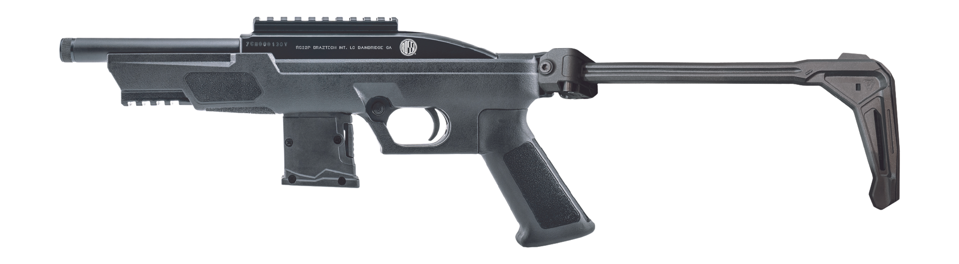 Rossi RS22P6BK-SMPB RS22 22 LR 10+1 6" Black Barrel, Matte Black Polymer Receiver w/Picatinny Rail, Accessory Rail Forend, Black Polymer Pistol Brace, AR Style Grip