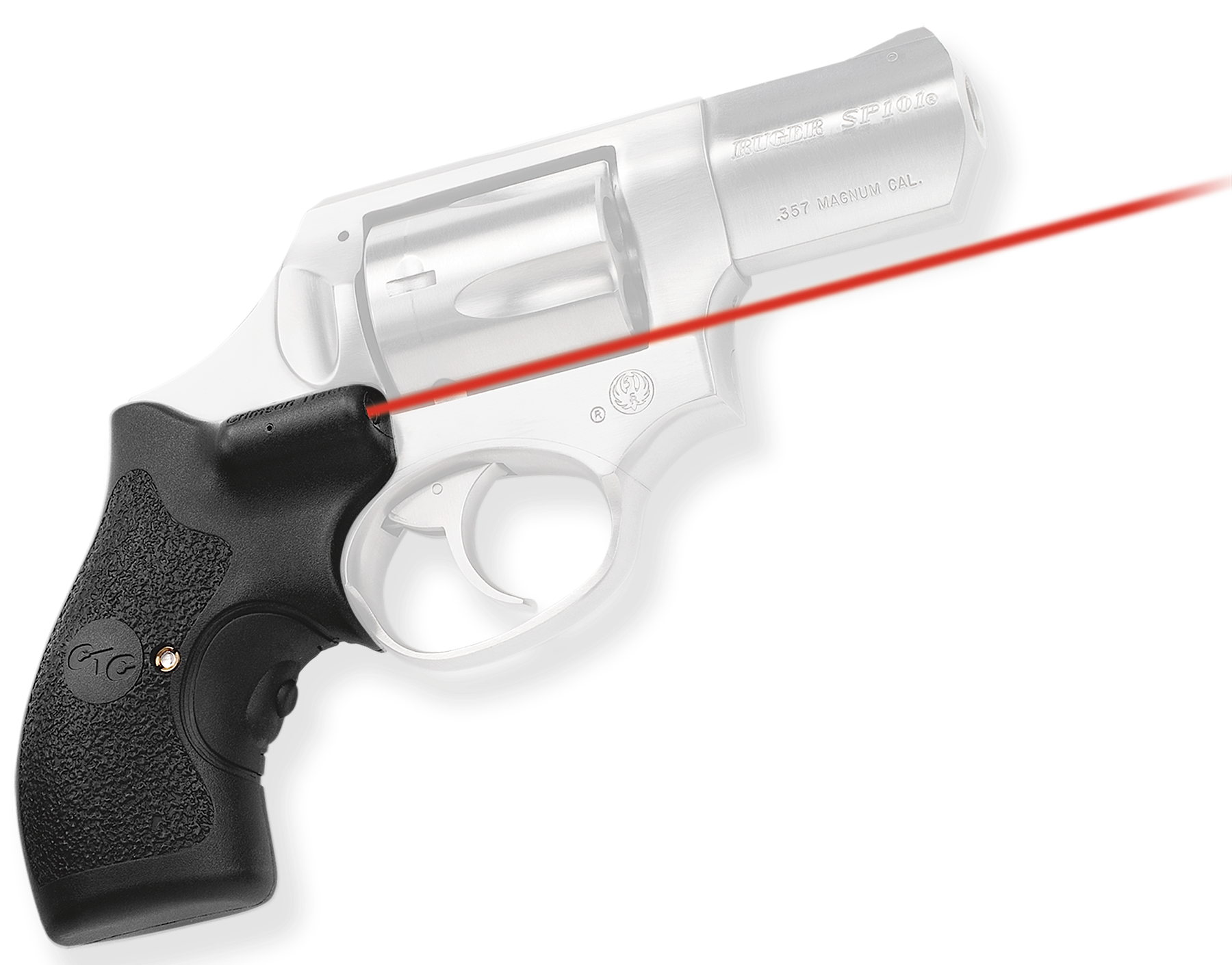 Crimson Trace 011880 Lasergrips  Fits Ruger SP101, Red Laser 633nM Wavelength 5mW Output, Black Polymer