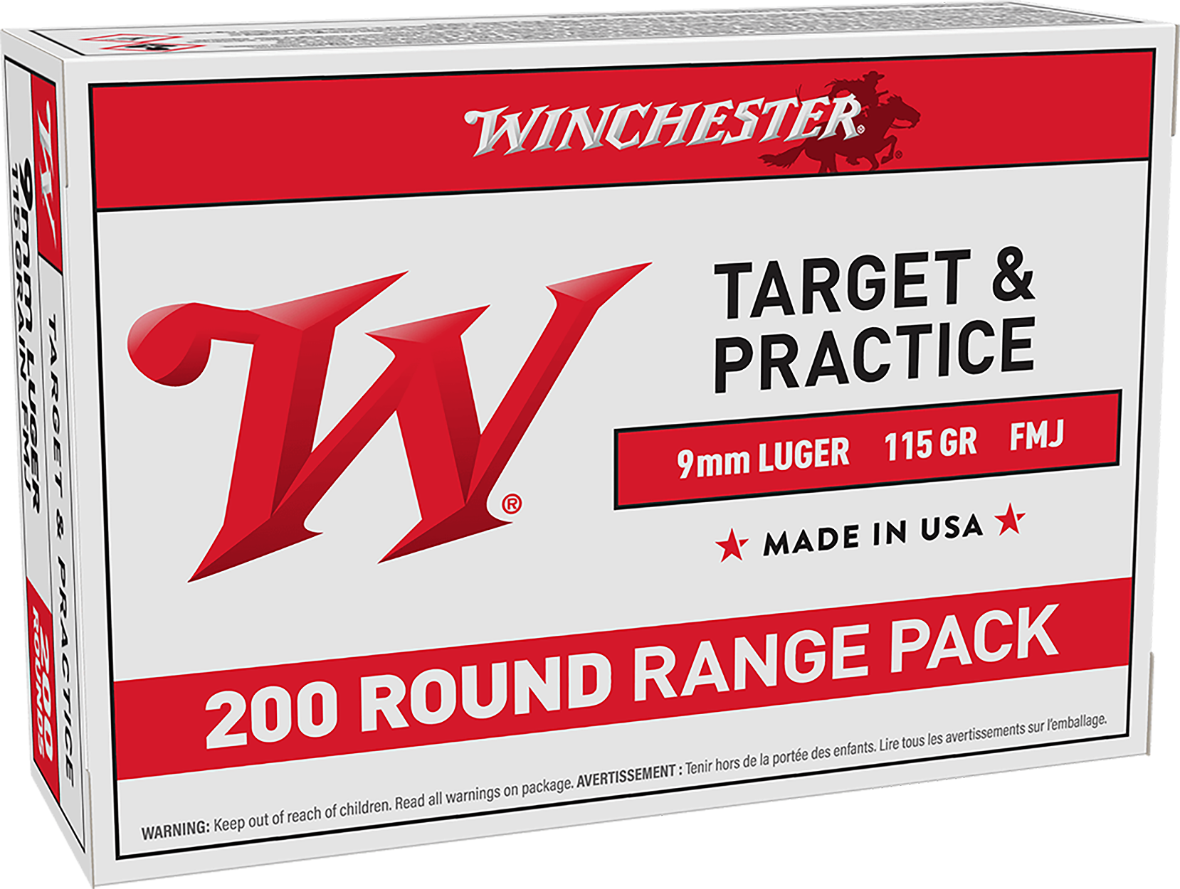 Winchester Ammo USA9W USA  9mmLuger 115gr Full Metal Jacket 200 Per Box/5 Case
