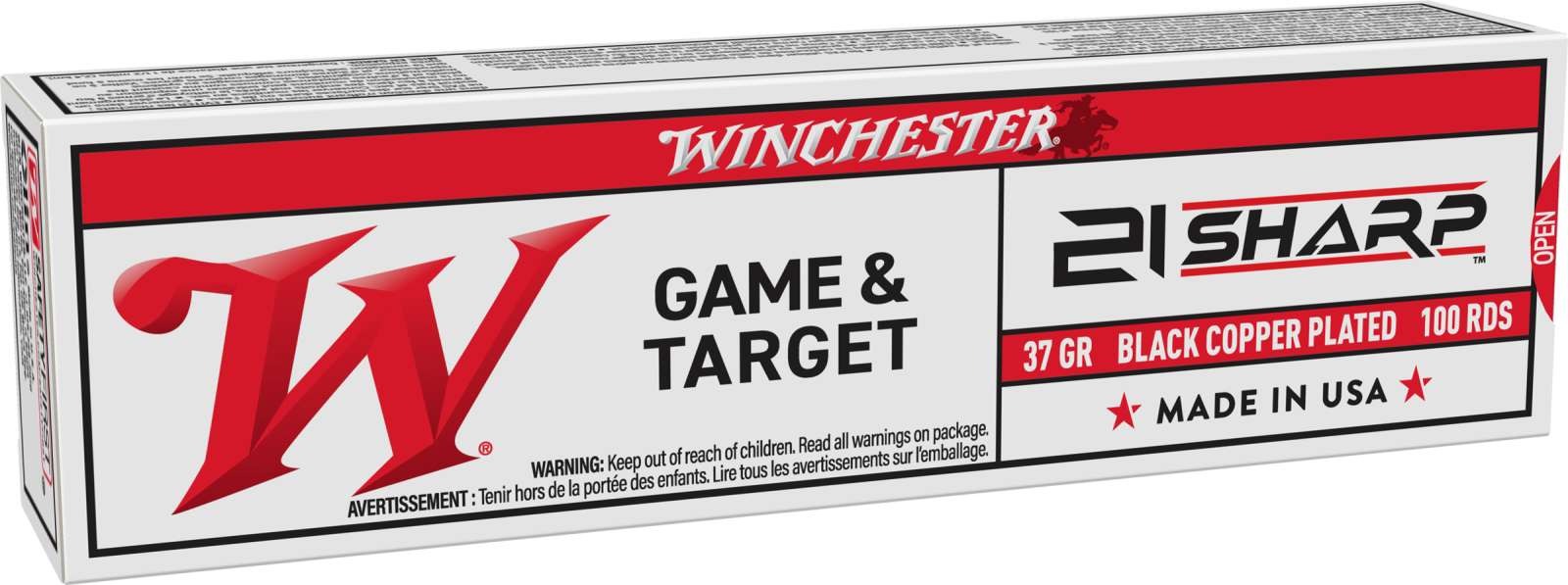 WINCHESTER SUPER X 21 SHARP 37G BLACK COPPER PLATED 100RD BX 2000RD CASE