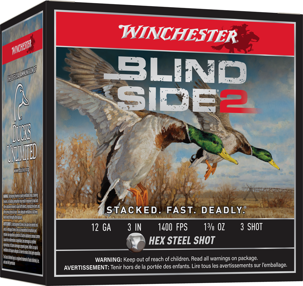 WINCHESTER BLIND SIDE 2 12G 3" #3 1-3/8OZ HV HEX 25RD BX
