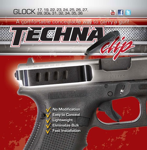 TECHNA CLIP HANDGUN RETENTION CLIP FOR GLOCK 202121SF29+