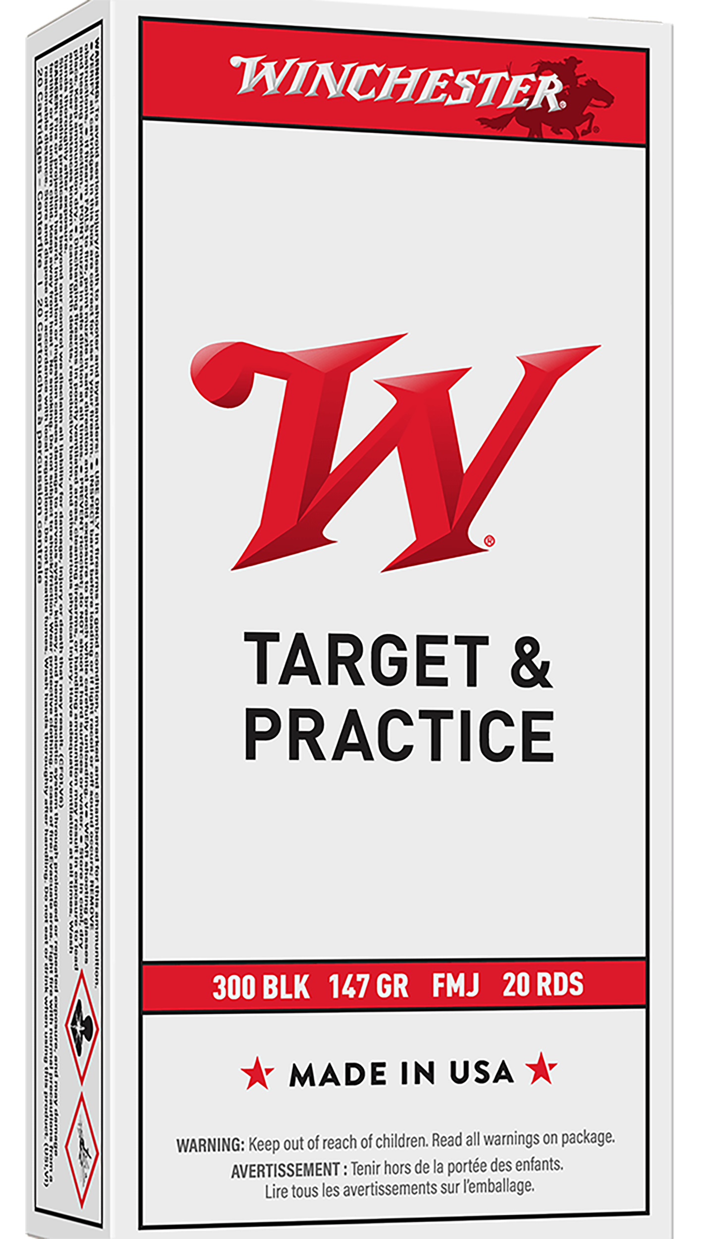 Winchester Ammo USA300B147 USA 300Blackout 147gr Full Metal Jacket Open Tip 20 Per Box/10 Case
